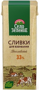 Изображение товара Сливки Село Зеленое 33% 200г