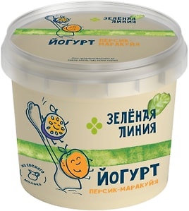 Изображение товара Йогурт Зеленая линия Персик-Маракуйя 2.8% 315г