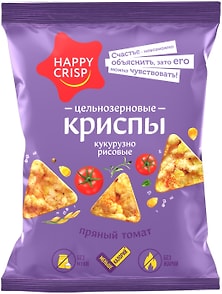 Изображение товара Чипсы Happy Crisp кукурузно-рисовые Пряный томат 50г