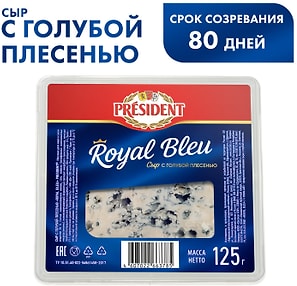 Изображение товара Сыр President с голубой плесенью Royal Bleu 55% 125г