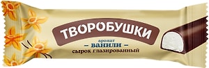 Изображение товара Сырок творожный Творобушки глазированный ваниль в темной глазури 20% 40г