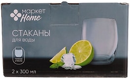 Изображение товара Набор стаканов Маркет Home для воды 2шт 300мл