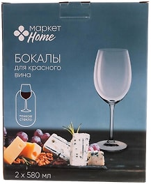 Изображение товара Набор бокалов Маркет Home для вина 2шт 580мл