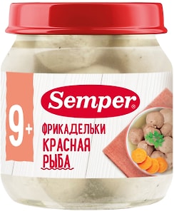Изображение товара Фрикадельки Semper Красная рыба с 9 месяцев 100г