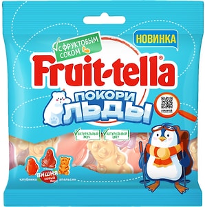 Изображение товара Мармелад Fruittella Покори Льды клубника вишня апельсин жевательный 100г