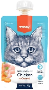 Изображение товара Лакомство для кошек Wanpy Cat Мясной мусс из курицы и моркови 90г