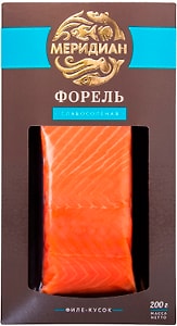 Изображение товара Форель Меридиан радужная филе-кусок с кожей слабосоленая охлажденная 200г