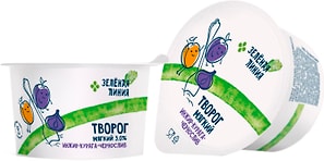 Изображение товара Творог Зеленая линия мягкий инжир-курага-чернослив 3% 100г