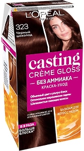 Изображение товара Краска-уход для волос Loreal Paris Casting Creme Gloss 323 Черный шоколад