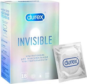 Изображение товара Презервативы Durex Invisible ультратонкие для максимальной чувствительности 18шт