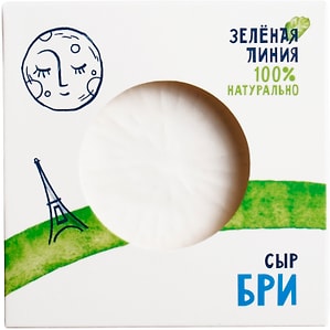 Изображение товара Сыр мягкий Зеленая Линия Бри с белой плесенью 60% 150г