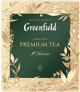 Изображение товара Набор чая Greenfield Премиальная коллекция черного и зеленого 9 видов 45*1.6г