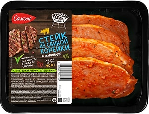 Изображение товара Стейк Самсон из свиной корейки в маринаде 400г