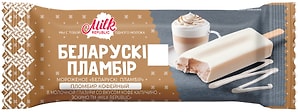 Изображение товара Мороженое Milk Republic Беларускi пламбiр кофейный в молочной глазури со вкусом капучино эскимо 15% 80г