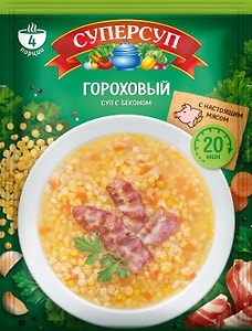 Изображение товара Суп Суперсуп Гороховый с беконом 70г