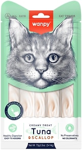 Изображение товара Лакомство для кошек Wanpy Cat Нежное пюре из тунца и гребешка 70г