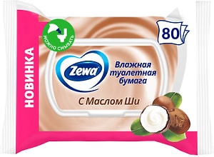 Изображение товара Влажная туалетная бумага Zewa с Маслом Ши 80л