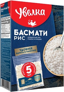 Изображение товара Рис Увелка Басмати 5пак*80г