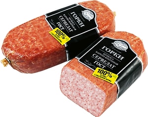 Изображение товара Колбаса Ближние горки Сервелат варено-копченый 500г