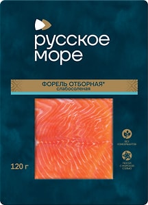 Изображение товара Форель Русское море слабосоленая филе-ломтики 120г