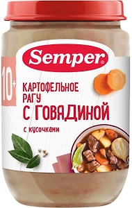 Изображение товара Пюре Semper Картофельное рагу с говядиной с 10 месяцев 190г