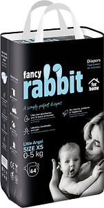 Изображение товара Подгузники на липучках Fancy Rabbit for home 0-5кг XS 44шт