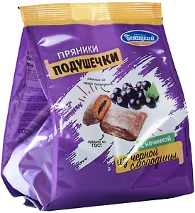 Изображение товара Пряники Бежицкий Подушечки с начинкой из черной смородины 300г