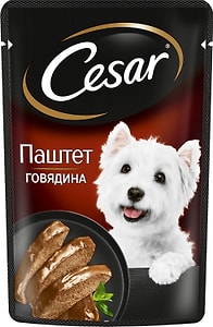 Изображение товара Влажный корм для собак Cesar Паштет с говядиной 80г