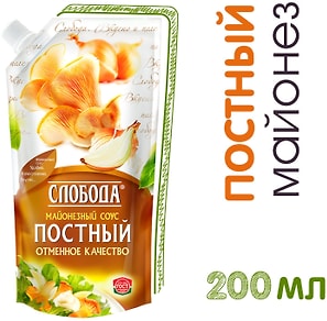 Изображение товара Соус майонезный Слобода Постный 56% 200мл