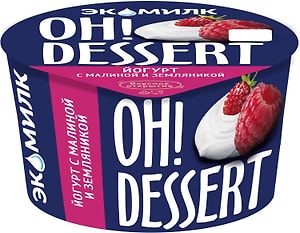 Изображение товара Йогурт Экомилк Oh! Dessert с малиной и земляникой 4.2% 130г