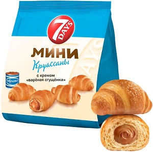 Изображение товара Мини-круассаны 7 Days с кремом Вареная сгущенка 265г