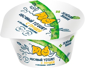 Изображение товара Продукт овсяный Yogurt Зеленая Линия груша-овсяные хлопья 130г