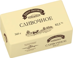 Изображение товара Масло Брест-Литовск сладкосливочное несоленое 82.5% 360г