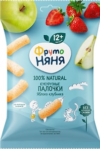 Изображение товара Палочки кукурузные ФрутоНяня Яблоко клубника 20г