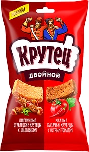 Изображение товара Смесь гренок Крутец двойной Шашлык-Острый томат 100г