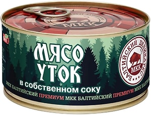 Изображение товара Мясо уток Балтийский деликатес в собственном соку 325г