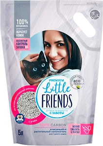 Изображение товара Наполнитель для кошачьего туалета Little Friends Tofu Carbon комкующийся 2.5кг