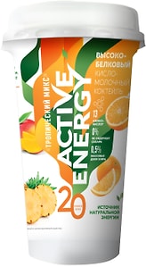Изображение товара Коктейль Active Energy кисломолочный Тропический микс 0.5% 230мл
