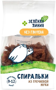 Изображение товара Макароны Зеленая Линия из гречневой муки Спиральки 250г