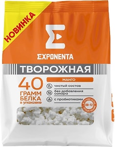 Изображение товара Продукт творожный Exponenta обезжиренный с бифидобактериями ВВ-12 со вкусом манго 250г