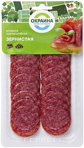 Изображение товара Колбаса Окраина Зернистая сырокопченая полусухая нарезка 80г