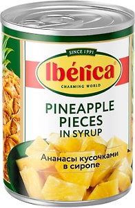 Изображение товара Ананасы Iberica кусочками в сиропе 580мл