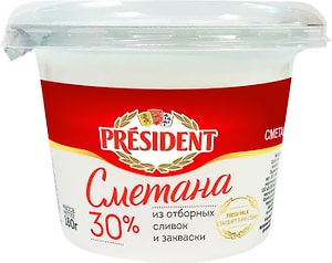 Изображение товара Сметана President 30% 180г