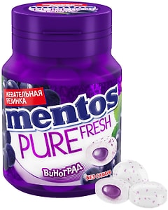 Изображение товара Жевательная резинка Mentos Pure Fresh Виноград 54г