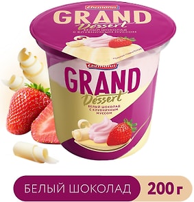 Изображение товара Пудинг молочный Grand Dessert Белый шоколад с клубничным муссом 6% 200г