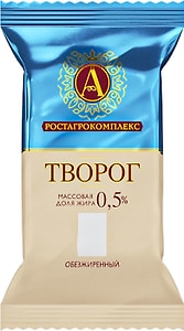 Изображение товара Творог А.РостАгроКомплекс обезжиренный 0.5% 180г