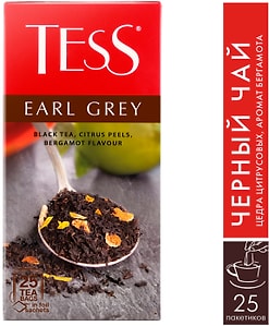 Изображение товара Чай черный Tess Эрл Грей с цедрой цитрусовых и ароматом бергамота 25*1.6г