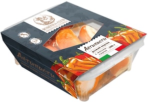 Изображение товара Антипасти Burenka Club Перчик рыжий фаршированный мягким  сливочным сыром в масле 280г