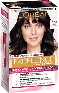 Изображение товара Крем-краска для волос Loreal Paris Excellence creme 300 Темно-каштановый