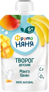 Изображение товара Творог ФрутоНяня Манго-Банан 4.2% с 6 месяцев 90г